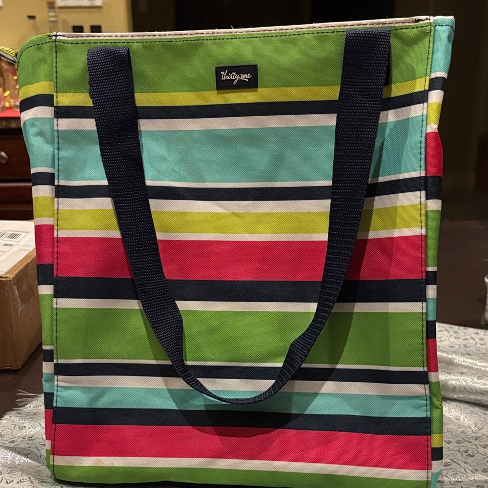 Thirty-One Multicolor Striped Tote